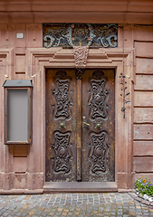 Image showing ornamented door in Wertheim