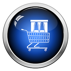 Image showing Shopping Cart With Shoes In Box Icon