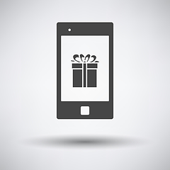 Image showing Smartphone With Gift Box On Screen Icon