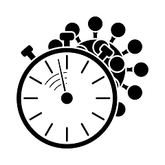 Image showing Coronavirus Molecule Under Stopwatch Icon