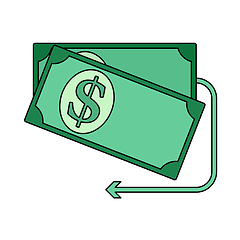 Image showing Cash Back Dollar Banknotes Icon