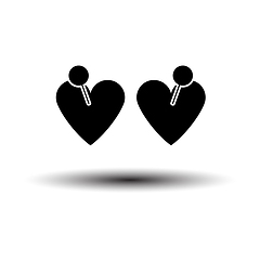 Image showing Two Valentines Heart With Pin Icon