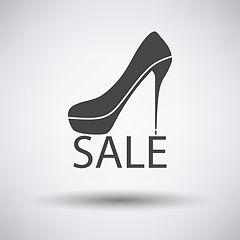 Image showing High Heel Shoe On Sale Sign Icon