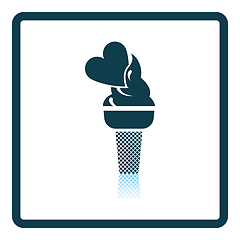 Image showing Valentine Icecream With Heart Icon