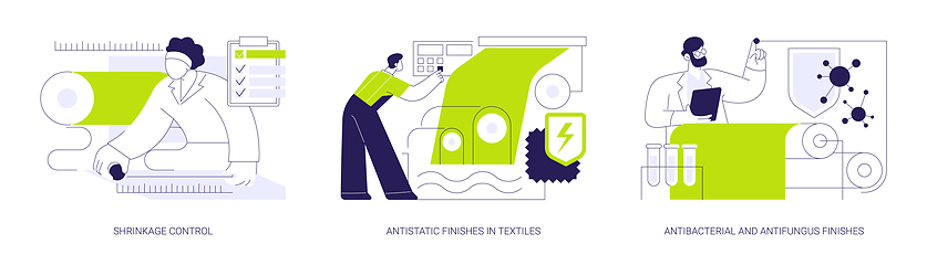 Image showing Fabrics chemical treatment abstract concept vector illustrations.