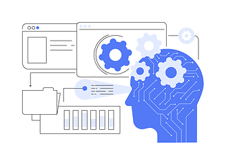 Image showing Interactive Data Visualization by AI abstract concept vector illustration.