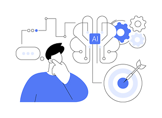 Image showing Data-Driven Decision Support by AI abstract concept vector illustration.