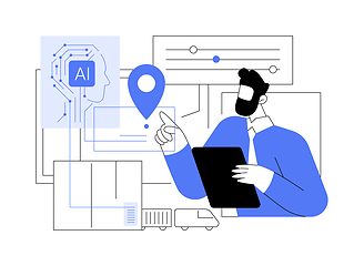 Image showing Predictive Maintenance Solutions with AI abstract concept vector illustration.