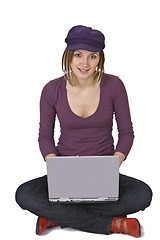 Image showing Woman with a laptop