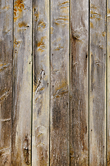 Image showing Weathered wooden planks displaying natural textures and patterns