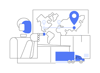 Image showing AI-Managed Smart Logistics abstract concept vector illustration.