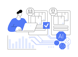 Image showing AI-Analyzed Supplier Performance abstract concept vector illustration.