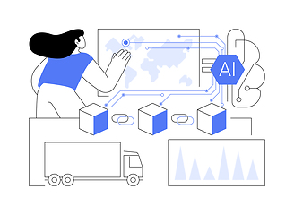 Image showing Enhanced Transparency with AI-Backed Blockchain abstract concept vector illustration.