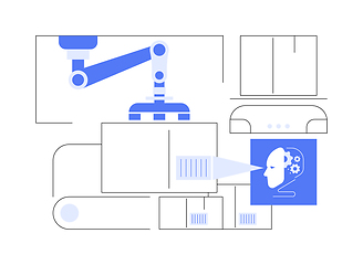 Image showing AI-Managed Robotics in Supply Chain abstract concept vector illustration.