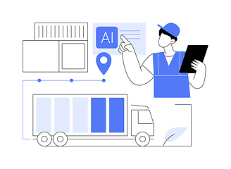 Image showing AI-Enabled Eco-Friendly Supply Chain abstract concept vector illustration.