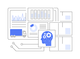 Image showing Predictive Inventory Analytics with AI abstract concept vector illustration.