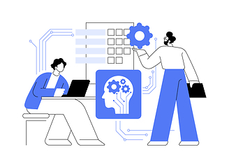 Image showing AI-Powered Employee Engagement Analysis abstract concept vector illustration.