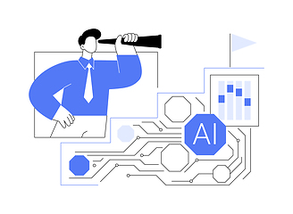 Image showing AI-Enhanced Performance Evaluation abstract concept vector illustration.