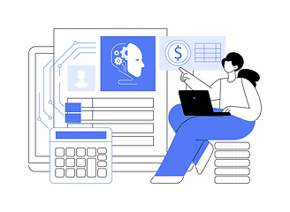 Image showing AI-Backed Payroll and Benefits Management abstract concept vector illustration.