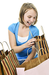 Image showing Teenage girl with shopping bags