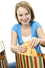 Image showing Teenage girl with shopping bags