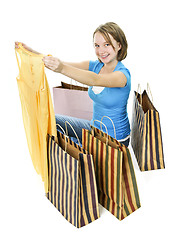 Image showing Teenage girl with shopping bags