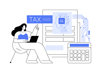Image showing AI-Streamlined Tax Preparation abstract concept vector illustration.