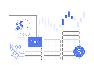 Image showing AI-Optimized Investment Portfolio Management abstract concept vector illustration.