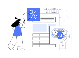 Image showing AI-Driven Credit Risk Assessment abstract concept vector illustration.