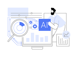 Image showing AI-Analyzed Market Research abstract concept vector illustration.