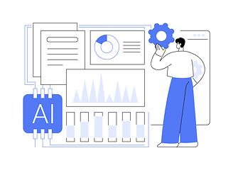 Image showing AI-Enhanced Compliance and Regulatory Reporting abstract concept vector illustration.