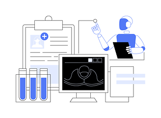 Image showing AI-Enhanced Medical Diagnosis abstract concept vector illustration.