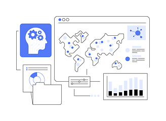 Image showing AI-Powered Predictive Disease Outbreak Analysis abstract concept vector illustration.