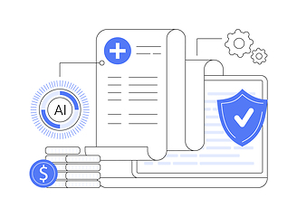 Image showing AI-Streamlined Medical Billing and Coding abstract concept vector illustration.