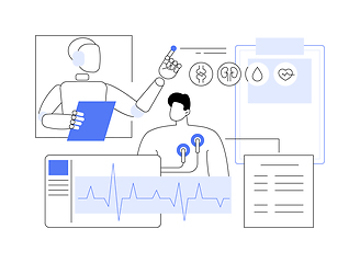 Image showing AI-Analyzed Patient Health Monitoring abstract concept vector illustration.