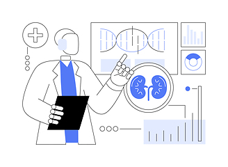 Image showing AI-Backed Proactive Health Management abstract concept vector illustration.