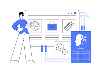 Image showing AI-Enhanced Curriculum Development abstract concept vector illustration.