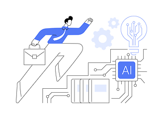 Image showing AI-Supported Career Guidance abstract concept vector illustration.