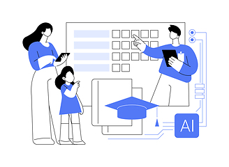 Image showing AI-Enhanced Parent-Teacher Communication abstract concept vector illustration.