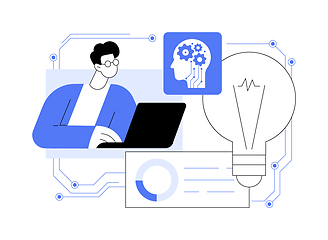 Image showing AI-Powered Energy Consumption Analysis abstract concept vector illustration.