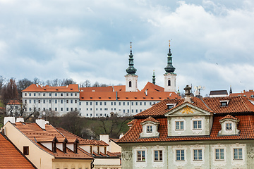 Image showing Strahov Monastery in historic town Prague, Central Bohemia, Czech Republic Czech Republic