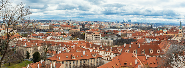 Image showing Panorama of old historic town Prague, in Czech Praha, Central Bohemia, Czech Republic