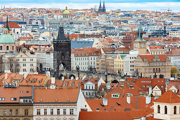 Image showing Panorama of old historic town Prague, in Czech Praha, Central Bohemia, Czech Republic