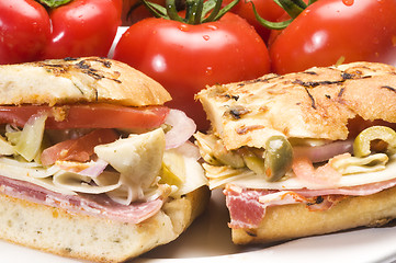 Image showing gourmet ham italian sandwich