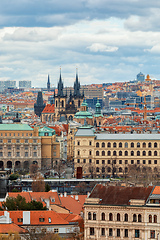 Image showing Panorama of old historic town Prague, in Czech Praha, Central Bohemia, Czech Republic