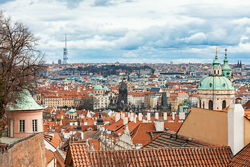 Image showing Panorama of old historic town Prague, in Czech Praha, Central Bohemia, Czech Republic