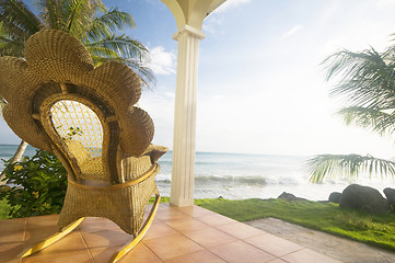 Image showing rocking chair on patio resort big corn island caribbean nicaragu