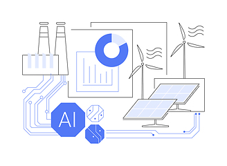 Image showing AI-Based Renewable Energy Forecasting abstract concept vector illustration.