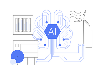 Image showing AI-Optimized Smart Grids abstract concept vector illustration.