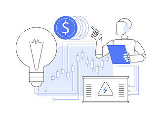 Image showing AI-Streamlined Energy Trading abstract concept vector illustration.